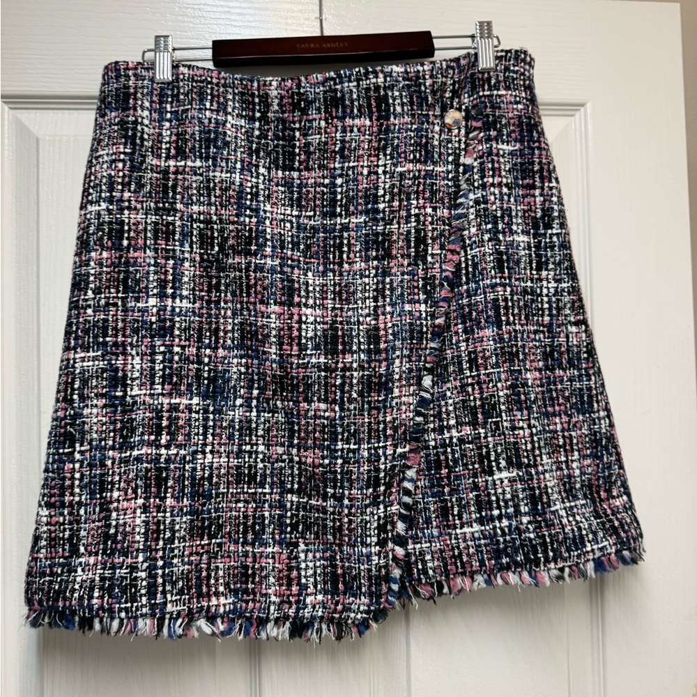 Blue and White Mini Skirt for Cocktail Occasion